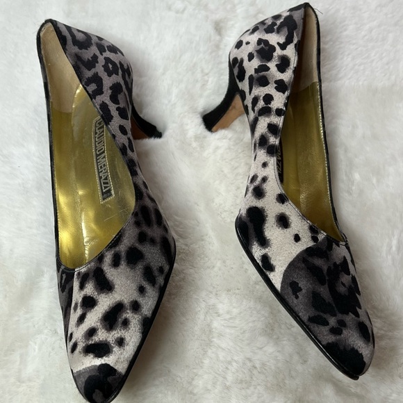 Vintage Claudio Merazzi 2 Tone Dalmatian Print Kitten Heel size 6 - Picture 7 of 12